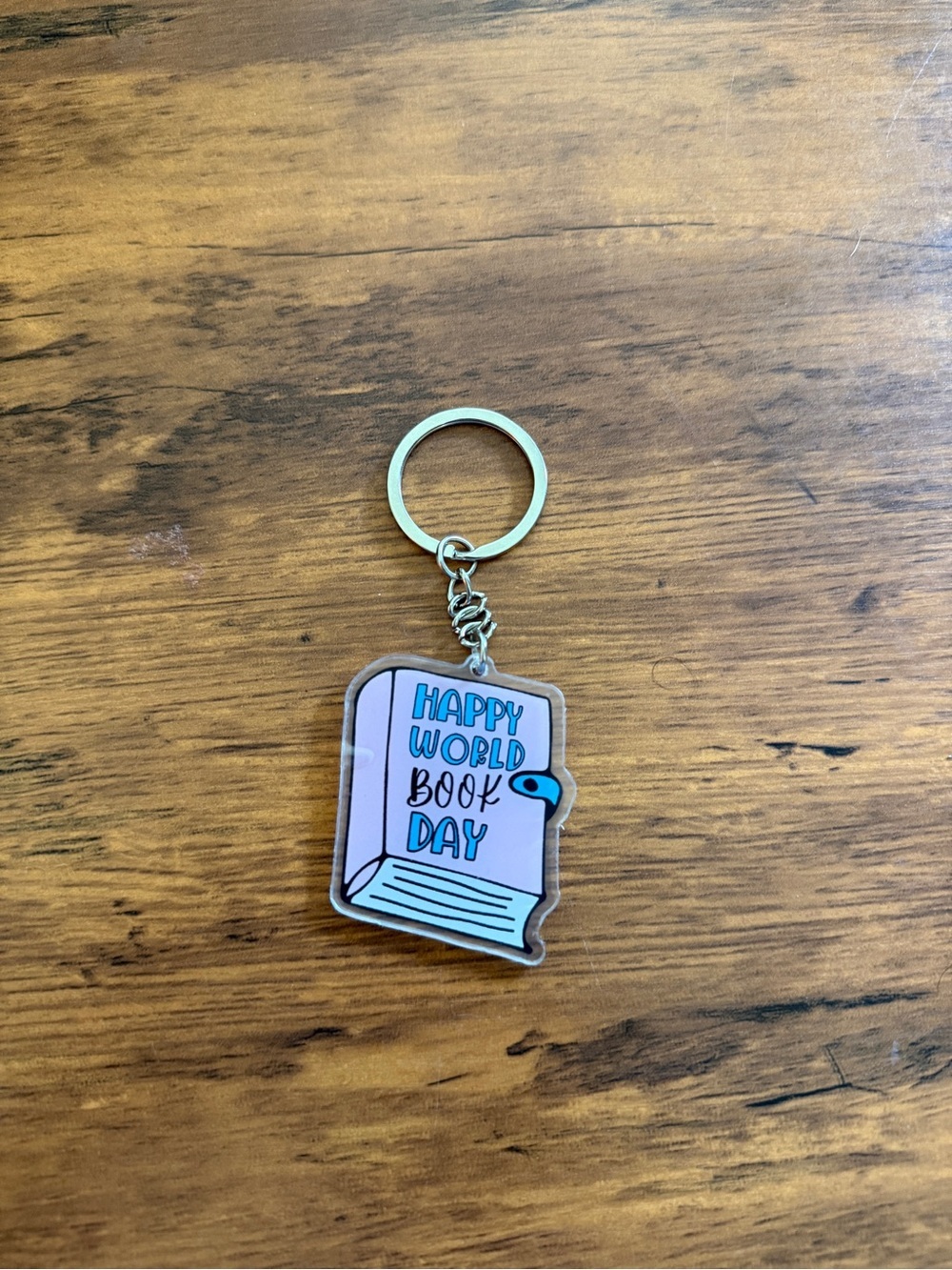 Happy World Book Day Pink Acrylic Keychain
